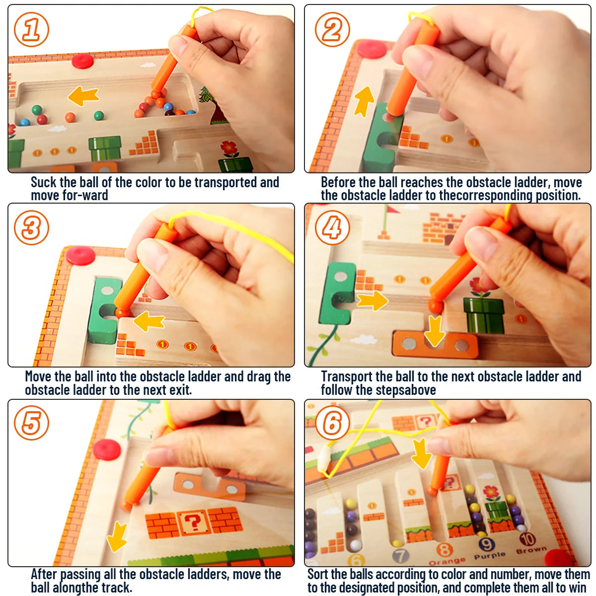 Wooden Bead Maze Learning Game