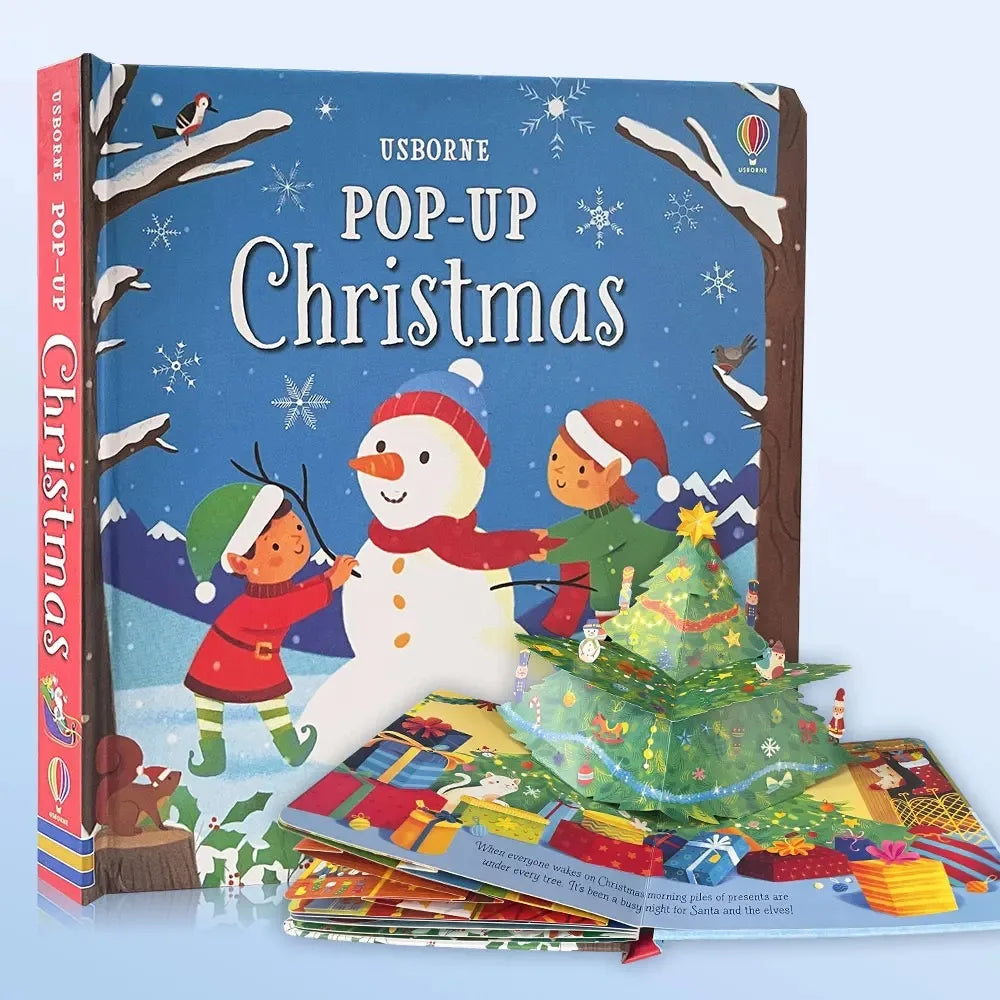 Usborne Pop-Up Christmas book with a snowman and children on the cover