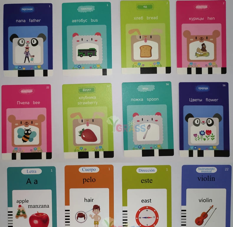 Interactive Language & Learning Flash Cards